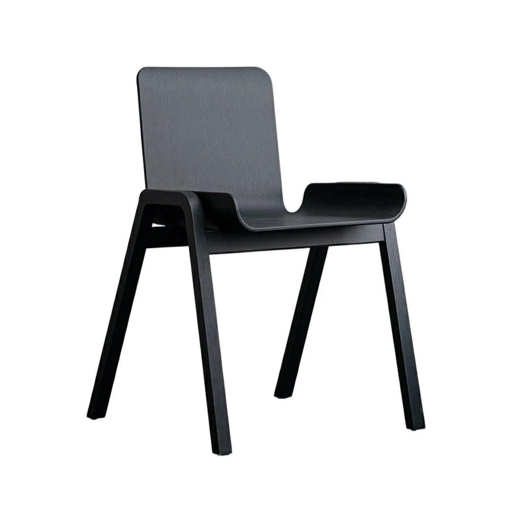 LIVARA Modern Meeting Chair - Ergonomic PP Plastic Seat with Solid Bentwood Legs, Lightweight Minimalist Design for Office & Dining Use - Black