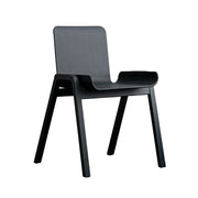 LIVARA Modern Meeting Chair - Ergonomic PP Plastic Seat with Solid Bentwood Legs, Lightweight Minimalist Design for Office & Dining Use - Black