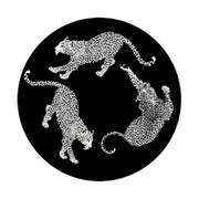 LIVARA 160/200cm Round Leopard-Print Loop-Pile Rug - Non-Slip Eco Cotton-Latex Backing, Soft & Durable, Easy to Clean - Black