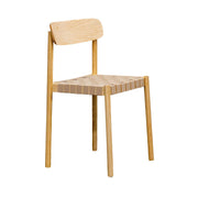 LIVARA Modern Wooden Dining Chair - Solid Ash Wood Frame with Woven Nylon Seat, Breathable Comfort, Minimalist Timeless Design - Natural Ash & Beige Weave