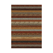 LIVARA 160/200cm Gabbeh Warm-Stripe Loop-Pile Rug - Upgraded Non-Slip Eco Cotton-Latex Backing - Waterproof, Stain-Resistant, Soft & Durable - Warm Brown Multi