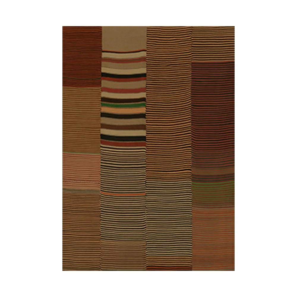 LIVARA 160/200cm Gabbeh Stripe-Patch Loop-Pile Rug - Upgraded Non-Slip Eco Cotton-Latex Backing - Waterproof, Stain-Resistant, Soft & Durable - Warm Multi