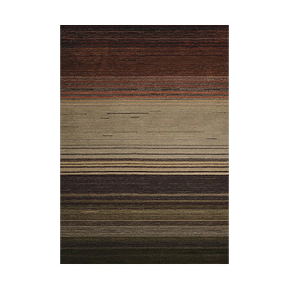 LIVARA 160/200cm Gabbeh Gradient-Stripe Loop-Pile Rug - Non-Slip Eco Cotton-Latex Backing - Waterproof, Stain-Resistant, Soft & Durable - Dark Earth Tone