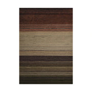 LIVARA 160/200cm Gabbeh Gradient-Stripe Loop-Pile Rug - Non-Slip Eco Cotton-Latex Backing - Waterproof, Stain-Resistant, Soft & Durable - Dark Earth Tone