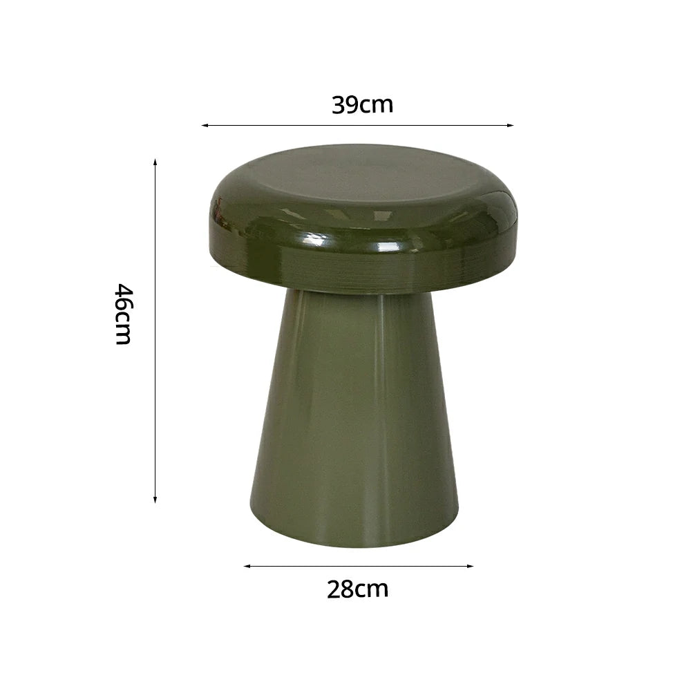 LIVARA Modern Side Table - Compact Metal Design, Smooth Gloss Finish, Stable Base for Living Room & Home Office, 46cm Height - Vintage Green