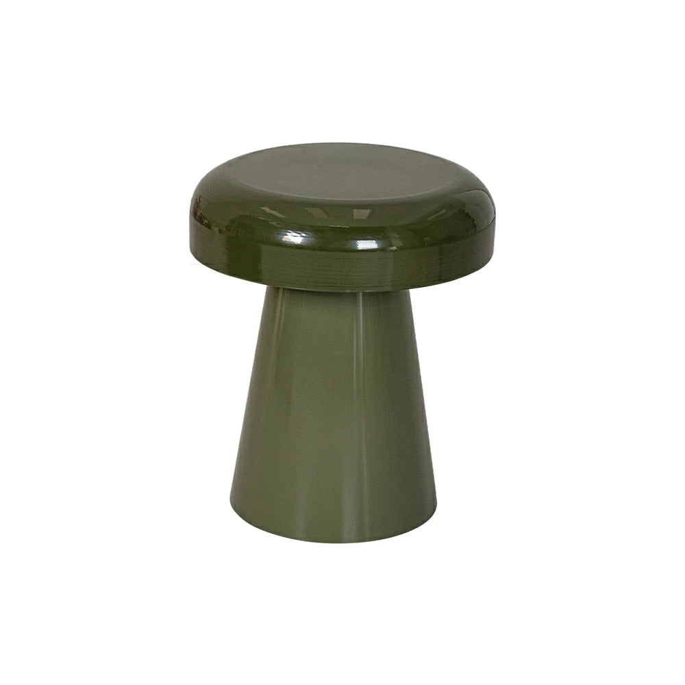 LIVARA Modern Side Table - Compact Metal Design, Smooth Gloss Finish, Stable Base for Living Room & Home Office, 46cm Height - Vintage Green
