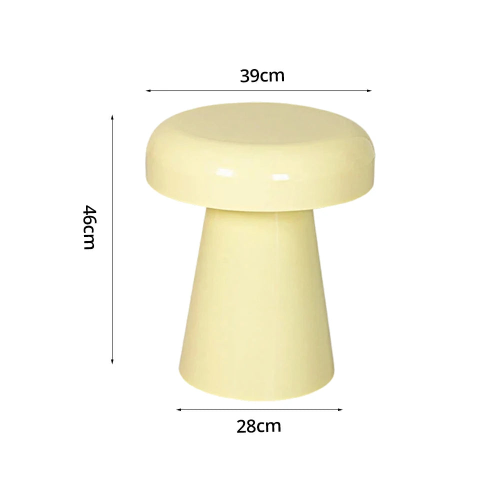LIVARA Modern Side Table - Compact Metal Design, Smooth Gloss Finish, Stable Base for Living Room & Home Office, 46cm Height - Yellow