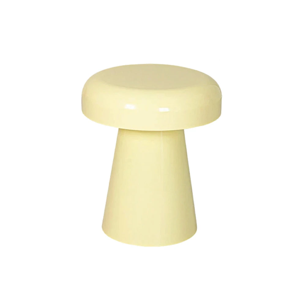 LIVARA Modern Side Table - Compact Metal Design, Smooth Gloss Finish, Stable Base for Living Room & Home Office, 46cm Height - Yellow