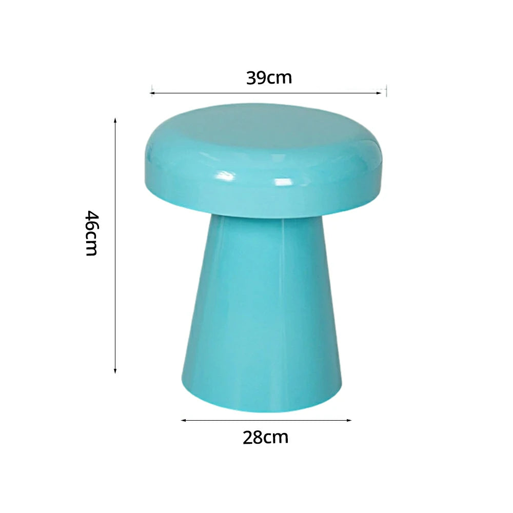 LIVARA Modern Side Table - Compact Metal Design, Smooth Gloss Finish, Stable Base for Living Room & Home Office, 46cm Height - Blue