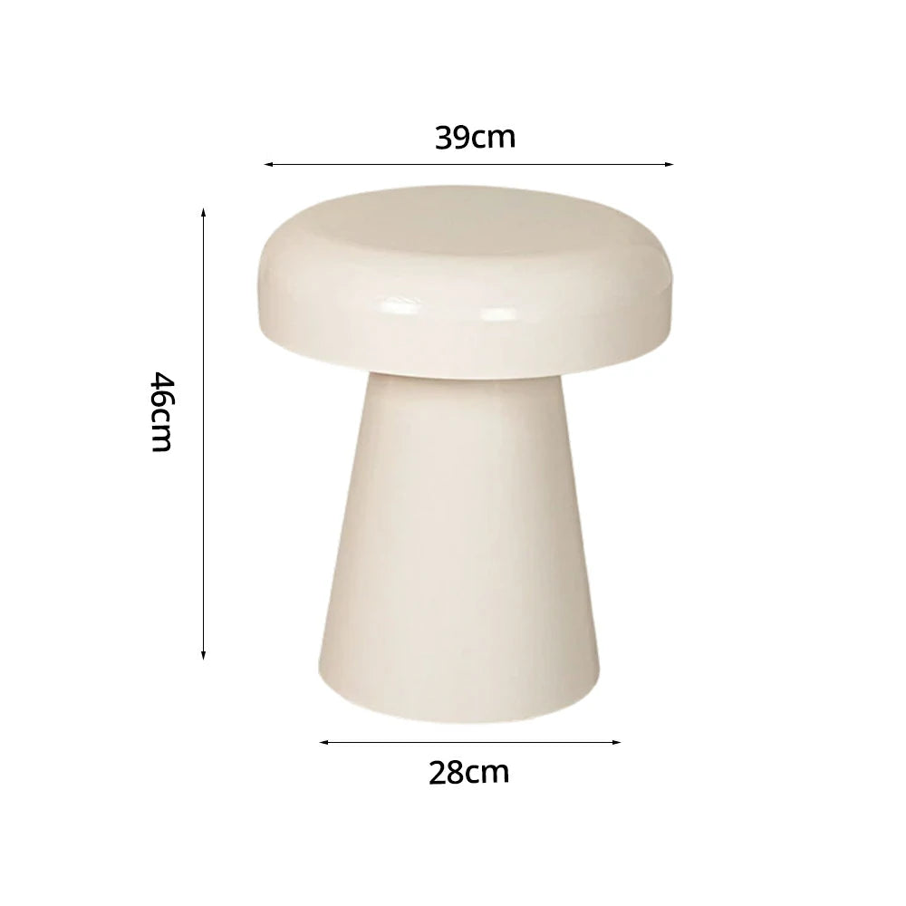 LIVARA Modern Side Table - Compact Metal Design, Smooth Gloss Finish, Stable Base for Living Room & Home Office, 46cm Height - White