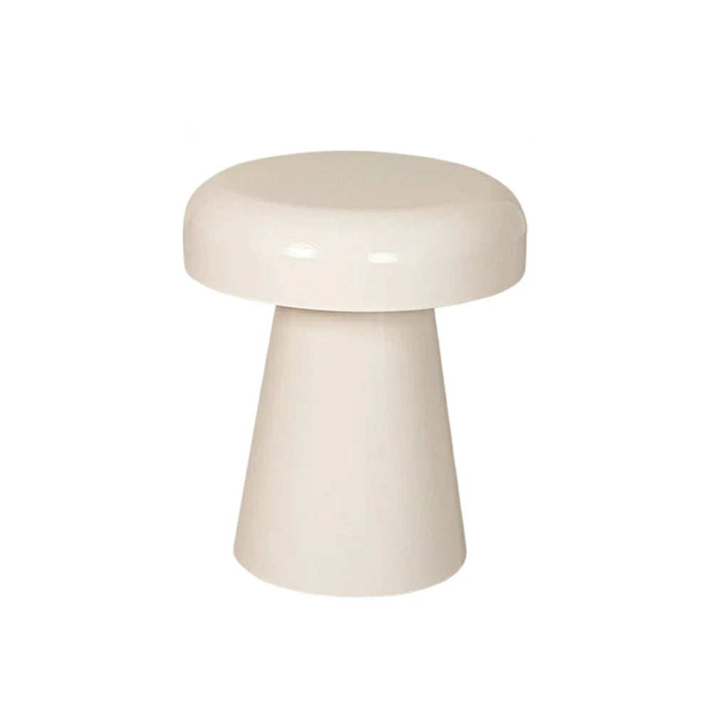LIVARA Modern Side Table - Compact Metal Design, Smooth Gloss Finish, Stable Base for Living Room & Home Office, 46cm Height - White