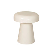 LIVARA Modern Side Table - Compact Metal Design, Smooth Gloss Finish, Stable Base for Living Room & Home Office, 46cm Height - White