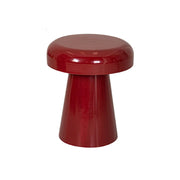 LIVARA Modern Side Table - Compact Metal Design, Smooth Gloss Finish, Stable Base for Living Room & Home Office, 46cm Height - Red