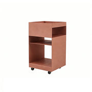 LIVARA Mobile Bedside Storage Trolley - Compact 3-Tier Design with Smooth-Rolling Wheels, Space-Saving Organizer for Bedroom & Living Room - Pink