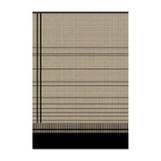 LIVARA 160/200cm Modern Striped Loop-Pile Rug - Upgraded Non-Slip Eco Cotton-Latex Backing - Waterproof, Stain-Resistant, Soft & Durable - Black Beige