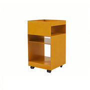 LIVARA Mobile Bedside Storage Trolley - Compact 3-Tier Design with Smooth-Rolling Wheels, Space-Saving Organizer for Bedroom & Living Room - Yellow