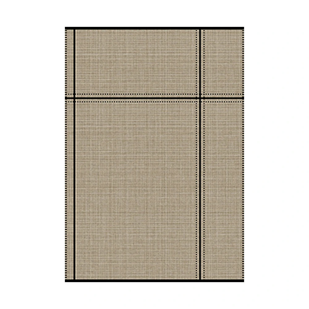 LIVARA 160/200cm Minimalist Line-Grid Loop-Pile Rug - Upgraded Non-Slip Eco Cotton-Latex Backing - Waterproof, Stain-Resistant, Soft & Durable - Beige Black