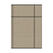 LIVARA 160/200cm Minimalist Line-Grid Loop-Pile Rug - Upgraded Non-Slip Eco Cotton-Latex Backing - Waterproof, Stain-Resistant, Soft & Durable - Beige Black