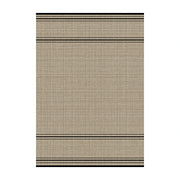 LIVARA 160/200cm Minimalist Border-Stripe Loop-Pile Rug - Upgraded Non-Slip Eco Cotton-Latex Backing - Waterproof, Stain-Resistant, Soft & Durable - Beige Black