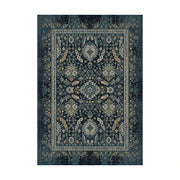 LIVARA 160/200cm Vintage Palace Loop-Pile Rug - Upgraded Non-Slip Eco Cotton-Latex Backing - Waterproof, Stain-Resistant, Soft & Durable - Blue