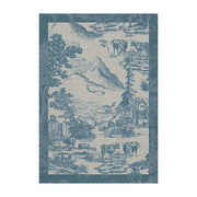 LIVARA 160/200cm Pastoral Scenic Illustration Loop-Pile Rug - Upgraded Non-Slip Eco Cotton-Latex Backing - Waterproof, Stain-Resistant, Soft & Durable - Blue