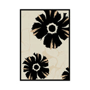 LIVARA 160/200cm Modern Floral Loop-Pile Rug - Upgraded Non-Slip Eco Cotton-Latex Backing - Waterproof, Stain-Resistant, Soft & Durable - Black Beige