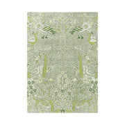 LIVARA 160/200cm Forest Bird Pattern Loop-Pile Rug - Upgraded Non-Slip Eco Cotton-Latex Backing - Waterproof, Stain-Resistant, Soft & Durable - Light Green