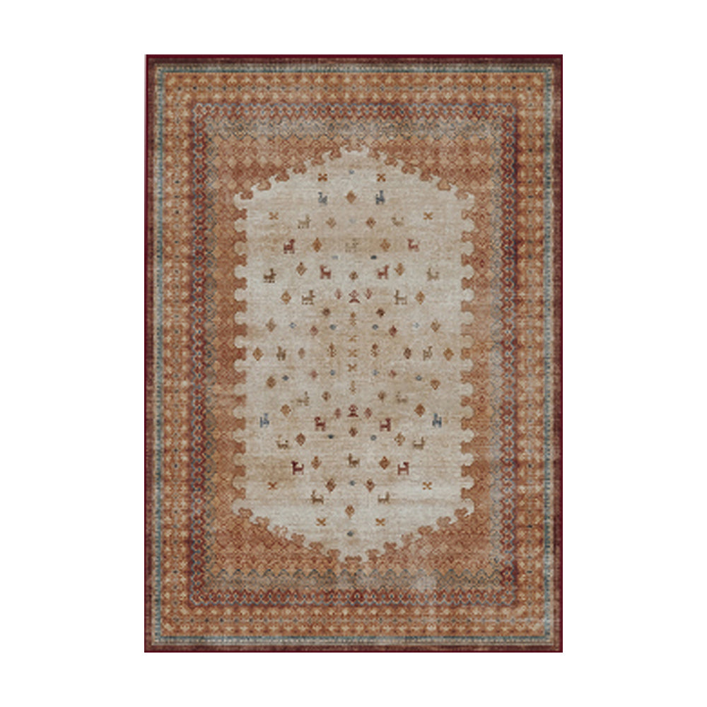 LIVARA 160/200cm Gabbeh Vintage Loop-Pile Rug - Non-Slip Eco Cotton-Latex Backing - Waterproof, Stain-Resistant, Soft & Durable - Brown Multi-Color