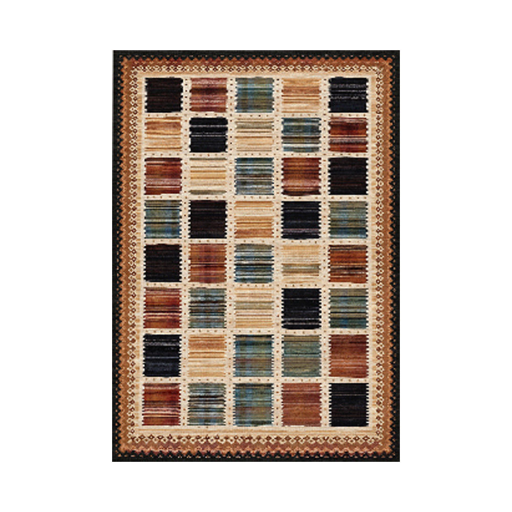 LIVARA 160/200cm Gabbeh Checkered Loop-Pile Rug - Non-Slip Eco Cotton-Latex Backing - Waterproof, Stain-Resistant, Soft & Durable