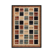 LIVARA 160/200cm Gabbeh Checkered Loop-Pile Rug - Non-Slip Eco Cotton-Latex Backing - Waterproof, Stain-Resistant, Soft & Durable