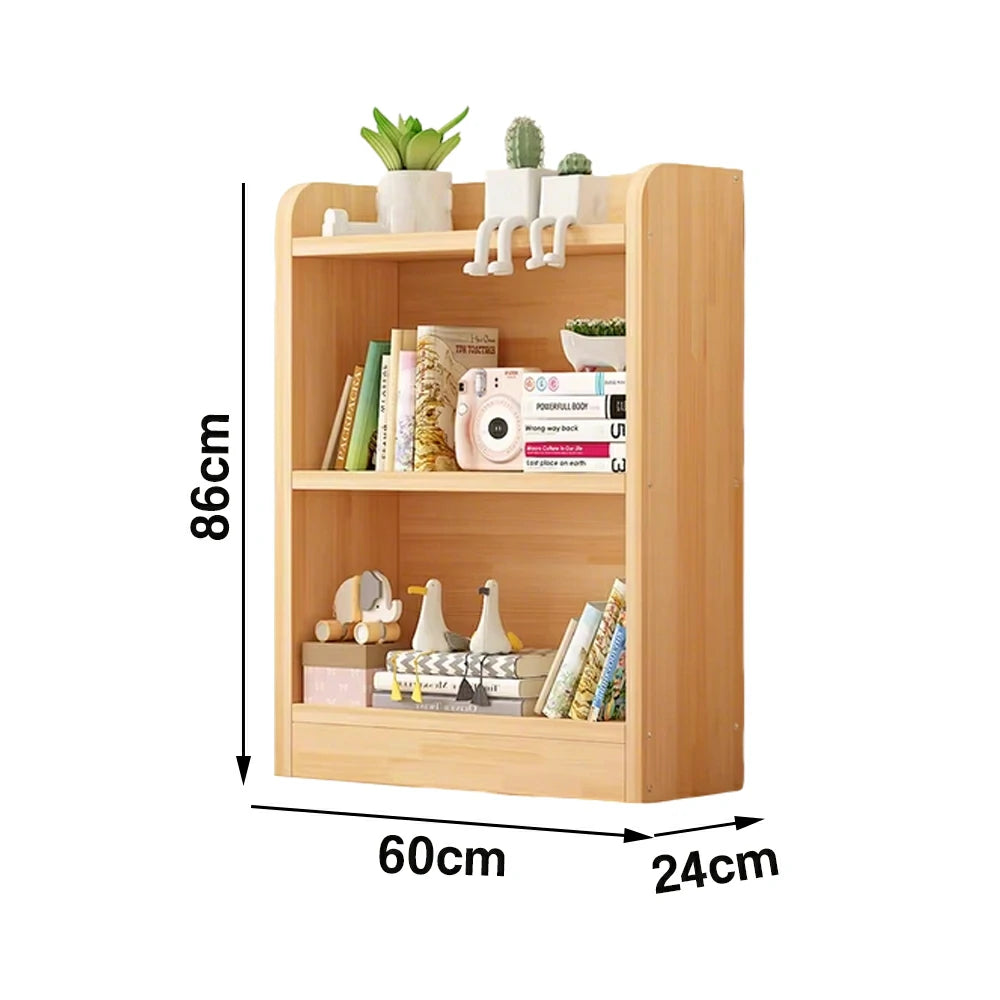 LIVARA Solid Wood 2-Tier Toy Storage Cabinet 60/80cm - Child-Safe Rounded Edges, Space-Saving Open Shelves, Eco-Friendly Kids Organiser - Natural Wood
