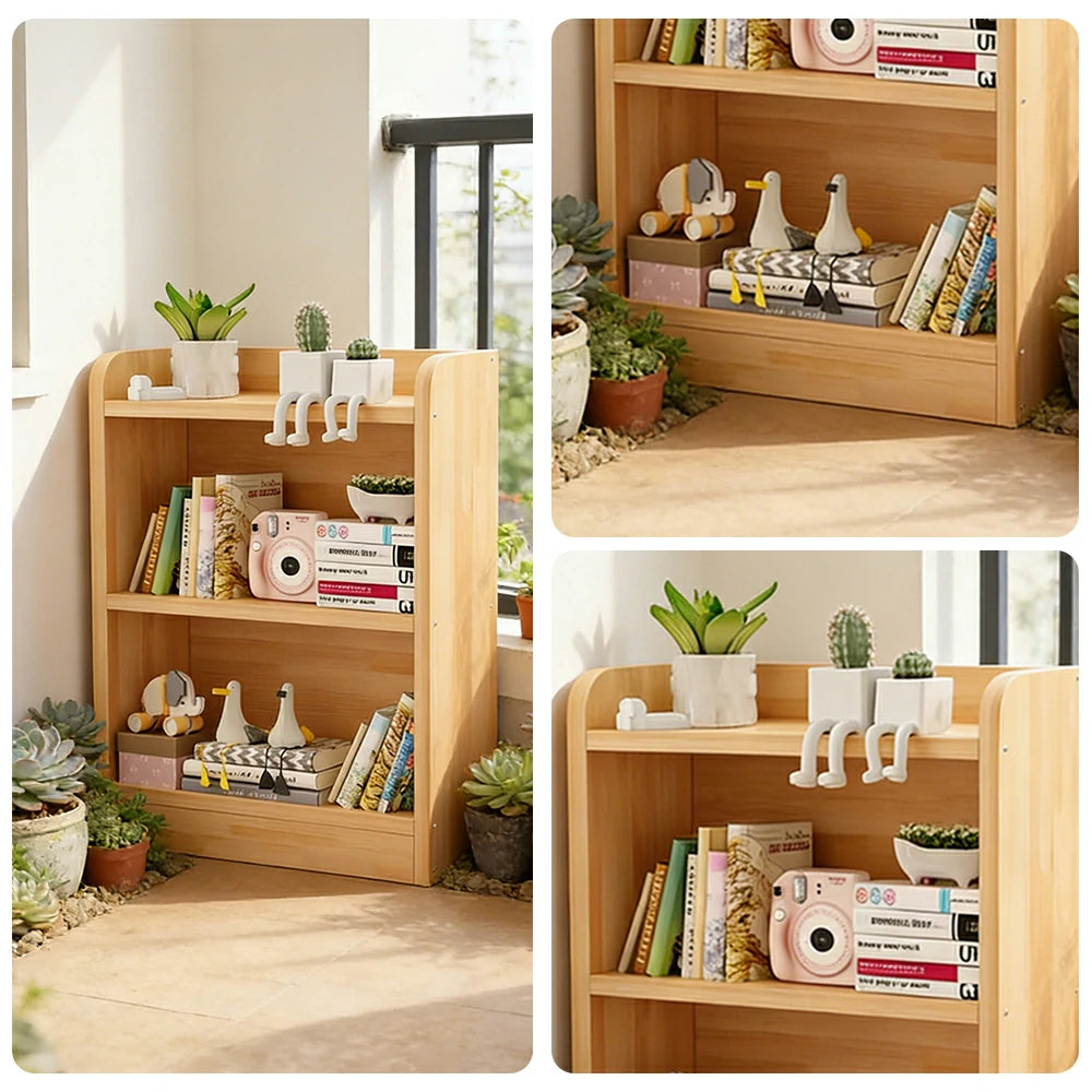 LIVARA Solid Wood 2-Tier Toy Storage Cabinet 60/80cm - Child-Safe Rounded Edges, Space-Saving Open Shelves, Eco-Friendly Kids Organiser - Natural Wood