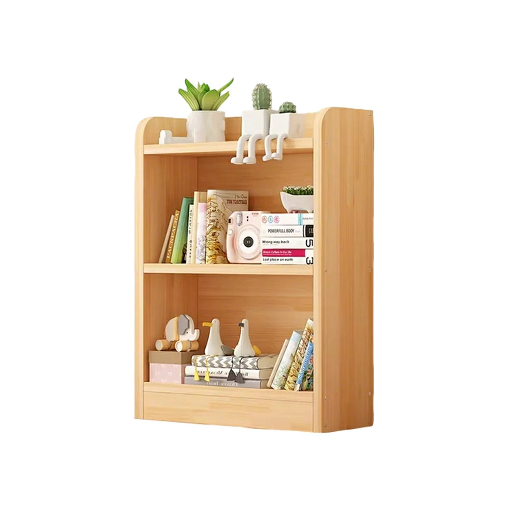 LIVARA Solid Wood 2-Tier Toy Storage Cabinet 60/80cm - Child-Safe Rounded Edges, Space-Saving Open Shelves, Eco-Friendly Kids Organiser - Natural Wood