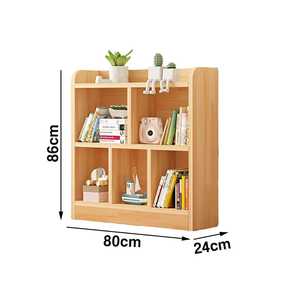 LIVARA Solid Wood 2-Tier Toy Storage Cabinet 60/80cm - Child-Safe Rounded Edges, Space-Saving Open Shelves, Eco-Friendly Kids Organiser - Natural Wood