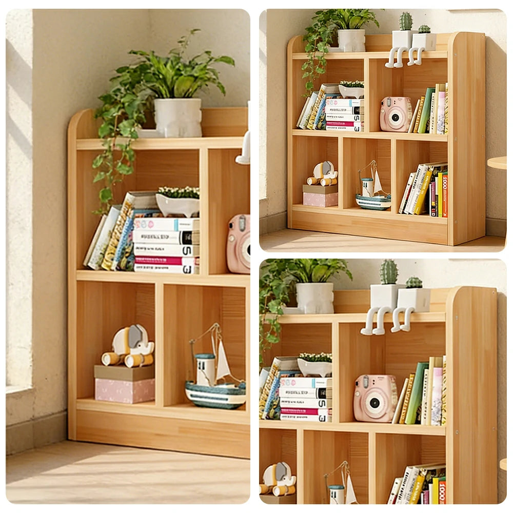 LIVARA Solid Wood 2-Tier Toy Storage Cabinet 60/80cm - Child-Safe Rounded Edges, Space-Saving Open Shelves, Eco-Friendly Kids Organiser - Natural Wood