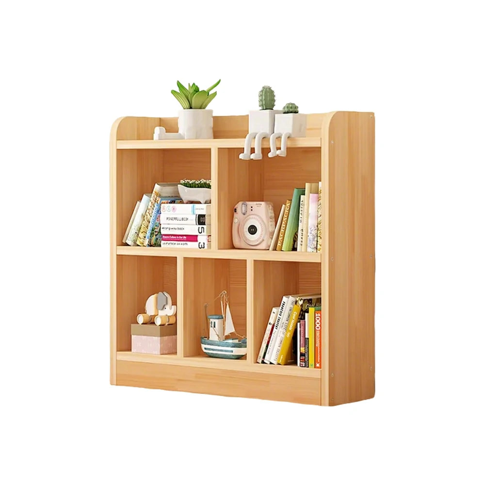 LIVARA Solid Wood 2-Tier Toy Storage Cabinet 60/80cm - Child-Safe Rounded Edges, Space-Saving Open Shelves, Eco-Friendly Kids Organiser - Natural Wood