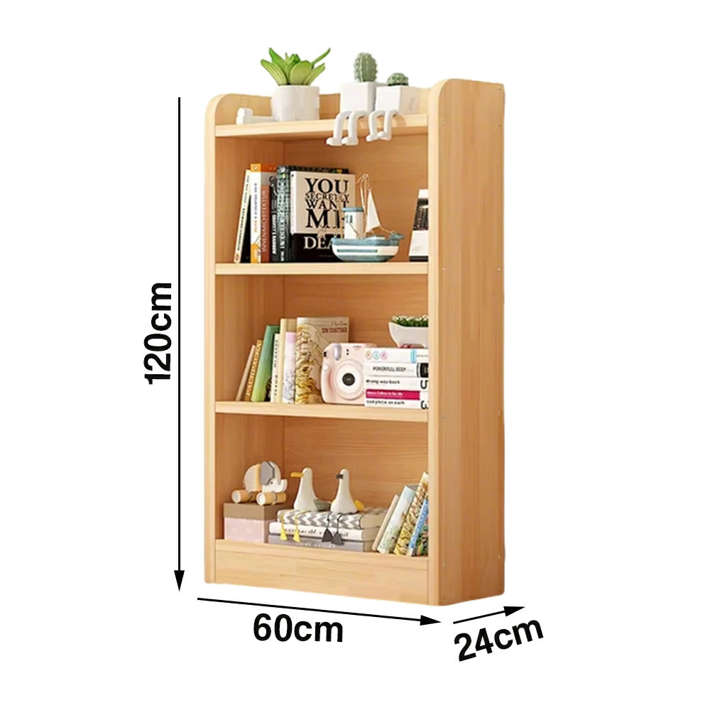LIVARA Solid Wood 3-Tier Toy Storage Cabinet 60/80cm - Large Capacity Shelves, Child-Safe Rounded Edges, Space-Saving Kids Organiser - Natural Wood