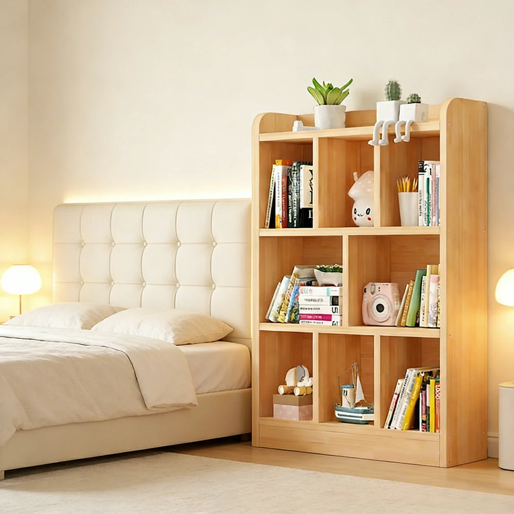 LIVARA Solid Wood 3-Tier Toy Storage Cabinet 60/80cm - Large Capacity Shelves, Child-Safe Rounded Edges, Space-Saving Kids Organiser - Natural Wood