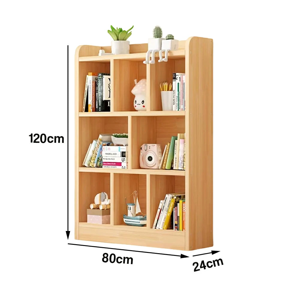 LIVARA Solid Wood 3-Tier Toy Storage Cabinet 60/80cm - Large Capacity Shelves, Child-Safe Rounded Edges, Space-Saving Kids Organiser - Natural Wood