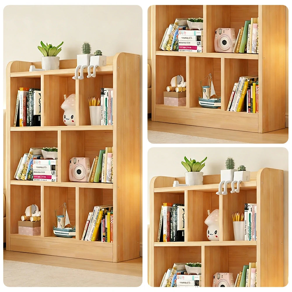 LIVARA Solid Wood 3-Tier Toy Storage Cabinet 60/80cm - Large Capacity Shelves, Child-Safe Rounded Edges, Space-Saving Kids Organiser - Natural Wood