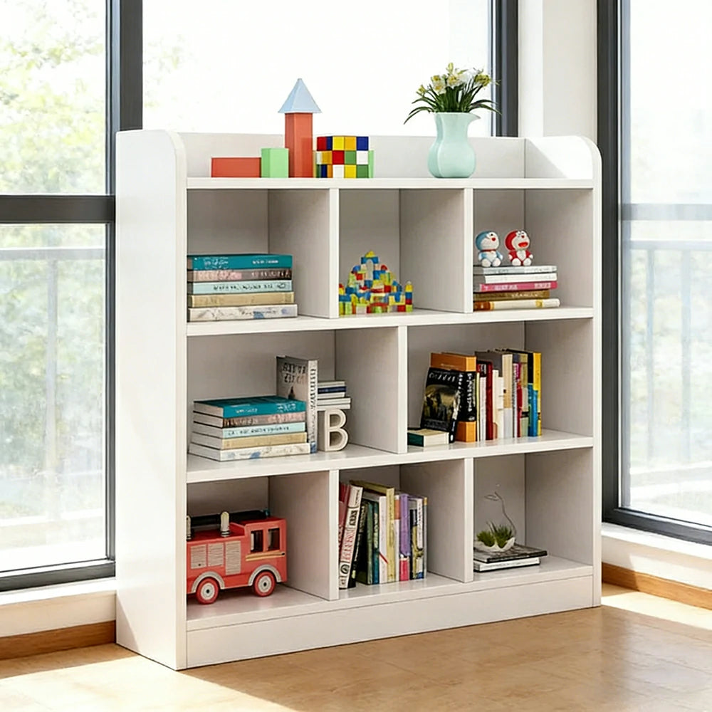 LIVARA Solid Wood 3-Tier Storage Cabinet - Large Capacity Shelving, Eco-Friendly Board, Kids & Home Organiser - Natural Wood