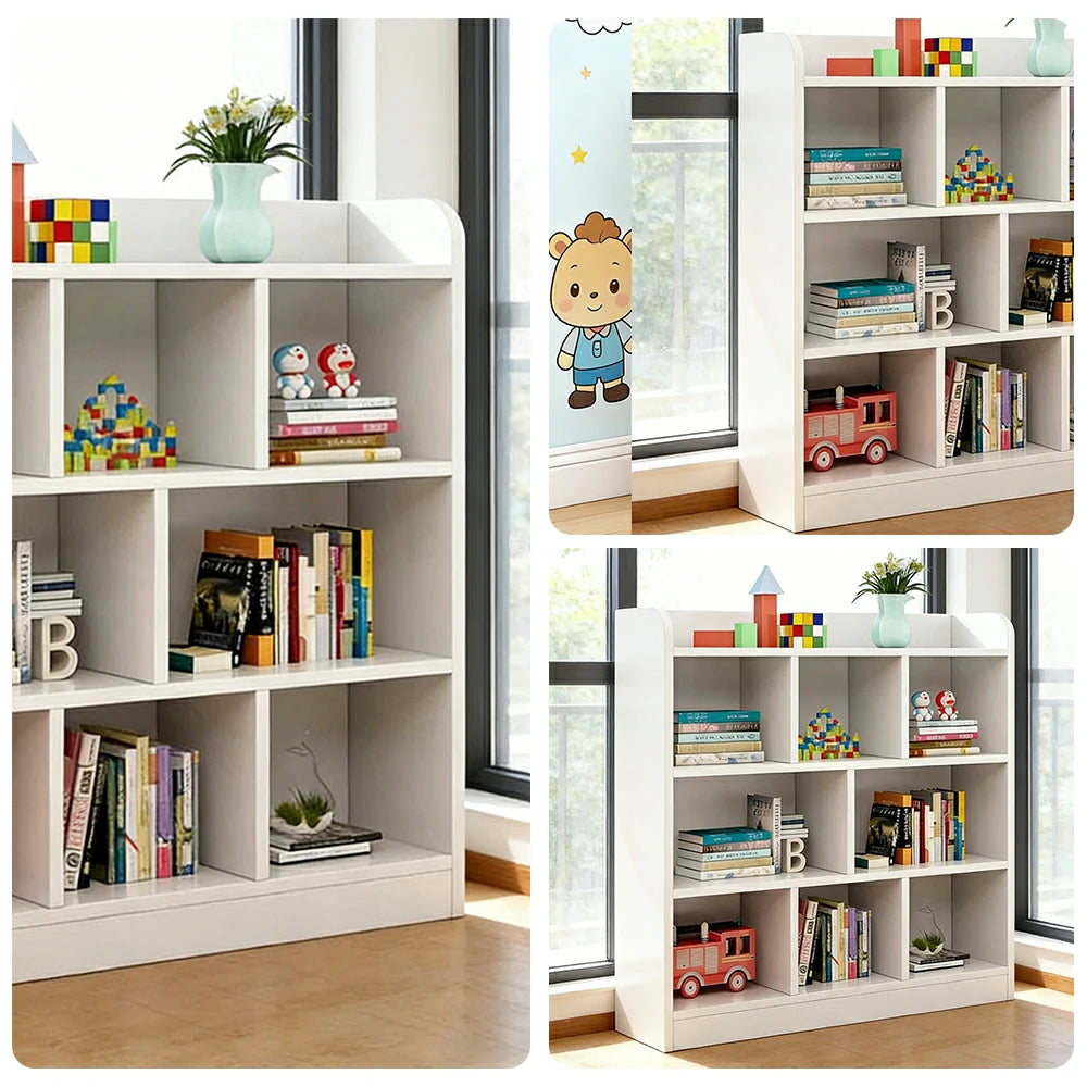 LIVARA Solid Wood 3-Tier Storage Cabinet - Large Capacity Shelving, Eco-Friendly Board, Kids & Home Organiser - Natural Wood