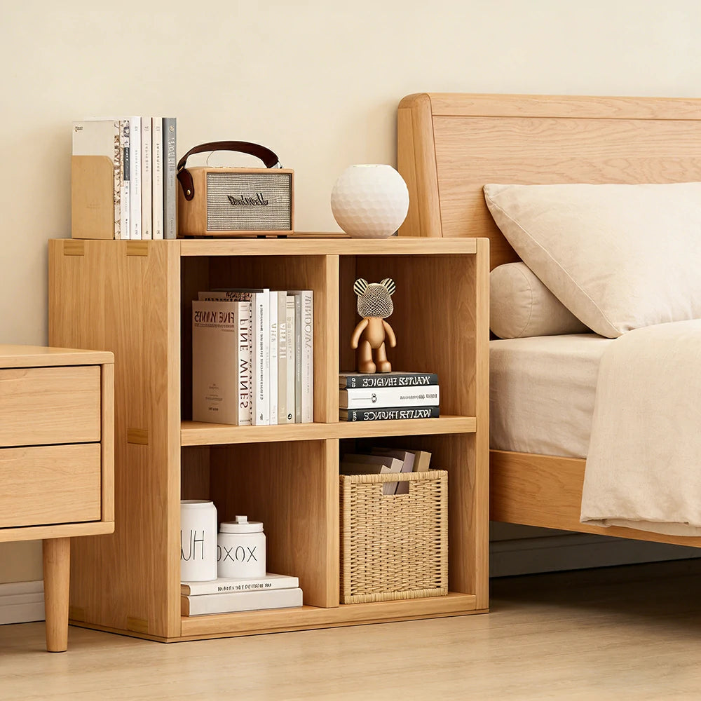 LIVARA Solid Wood 2-Tier Storage Shelf - Compact Open Cubby Design, Space-Saving Home & Kids Organiser - Natural Wood