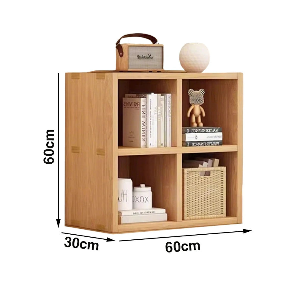 LIVARA Solid Wood 2-Tier Storage Shelf - Compact Open Cubby Design, Space-Saving Home & Kids Organiser - Natural Wood