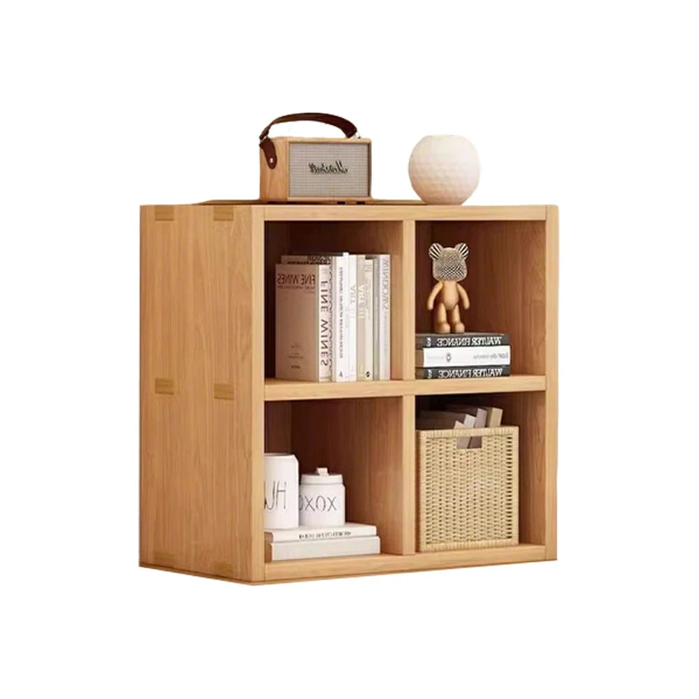 LIVARA Solid Wood 2-Tier Storage Shelf - Compact Open Cubby Design, Space-Saving Home & Kids Organiser - Natural Wood