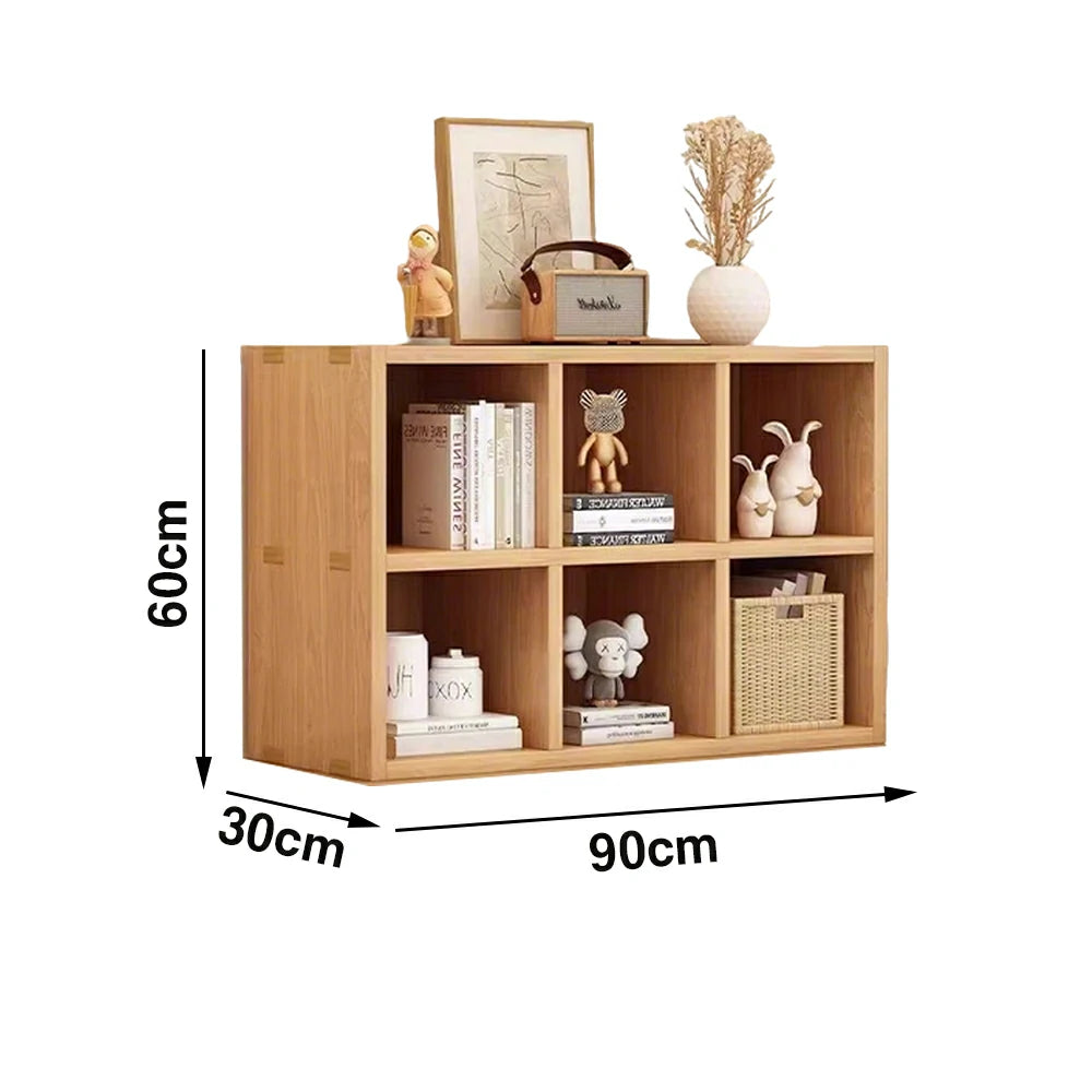 LIVARA Solid Wood 2-Tier Storage Shelf - Compact Open Cubby Design, Space-Saving Home & Kids Organiser - Natural Wood