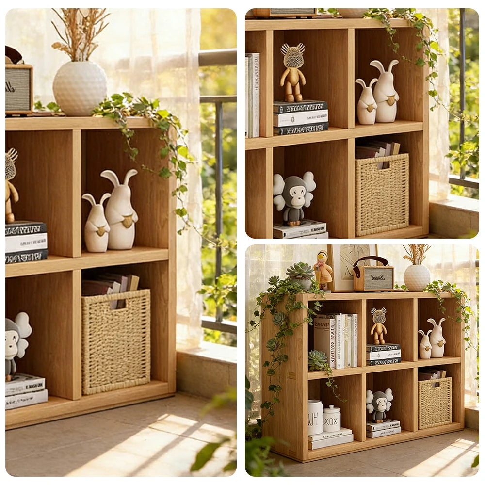 LIVARA Solid Wood 2-Tier Storage Shelf - Compact Open Cubby Design, Space-Saving Home & Kids Organiser - Natural Wood