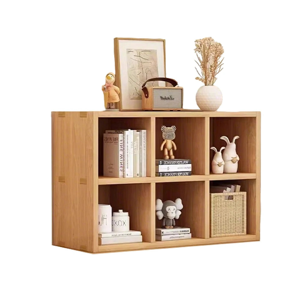 LIVARA Solid Wood 2-Tier Storage Shelf - Compact Open Cubby Design, Space-Saving Home & Kids Organiser - Natural Wood
