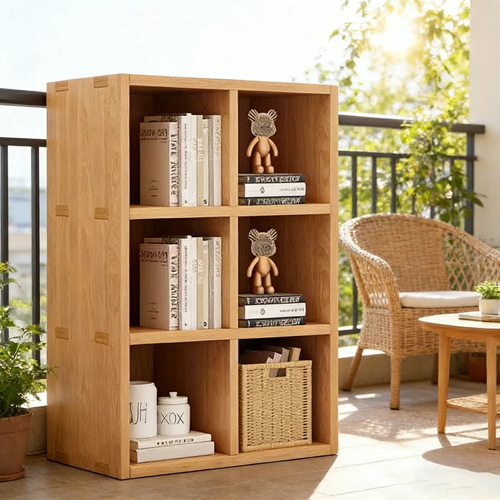 LIVARA Solid Wood 3-Tier Storage Shelf - Large Capacity Open Cubby Design, Space-Saving Home & Kids Organiser - Natural Wood