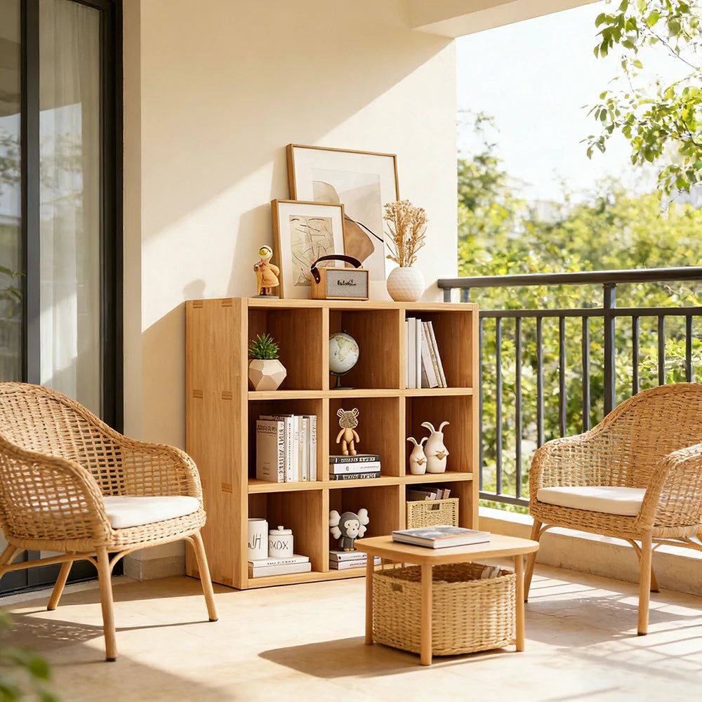 LIVARA Solid Wood 3-Tier Storage Shelf - Large Capacity Open Cubby Design, Space-Saving Home & Kids Organiser - Natural Wood